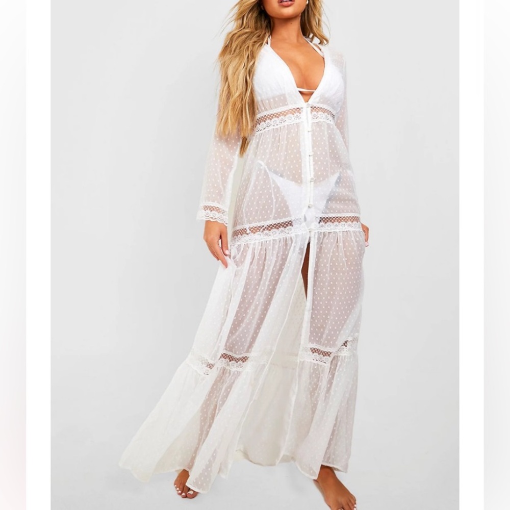 NWT Boohoo Lace Beach Dress Coverup
